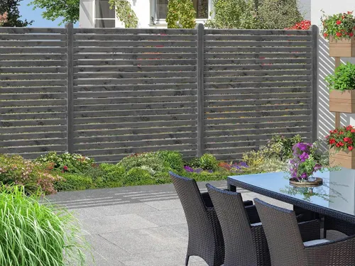 Rhombuszaun DIY-Bausatz Kiefer KDI grau - Hochwertiger Holz-Sichtschutzaun im modernen Design, ideal für individuelle Gartenprojekte. Einfache Montage und langlebige Qualität für ansprechende Privatsphäre.