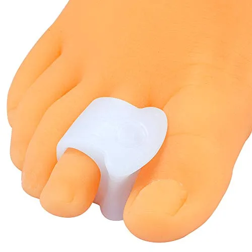 Promifun Zehenspreizer im 10er Pack, weicher Gel Zehentrenner, Zehenteiler & Gel Zehenschutz für Damen & Herren, Zehenspanner & Krallenzehen Korrektur in Weiß