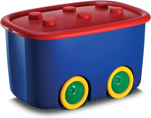 Keter Funny Box Spielzeugkiste 46L mit Rädern - Geräumige Aufbewahrungsbox für Spielzeug, mit praktischem Deckel und Rollen für einfachen Transport. Ideal zur Ordnung im Kinderzimmer und in verschiedenen Farben erhältlich.