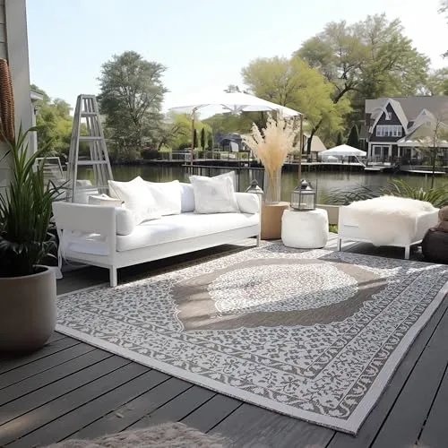 ELLE DECORATION Wendeteppich Meekly, rechteckig, 5 mm Höhe, für In- & Outdoor - Der beidseitig nutzbare Wendeteppich Meekly von Elle Decoration vereint modernes Design mit langlebiger Polypropylen-Qualität. Perfekt für Wohnzimmer, Balkon oder Garten und vielseitig kombinierbar.