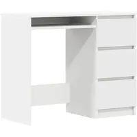 vidaXL Schreibtisch Weiß 90x45 cm - Praktisch und Elegant - Kinderschreibtisch aus Holzwerkstoff mit 3 Schubladen, ideal für kleine Räume und Ecken. Pflegeleicht und einfach zu montieren, perfekt für Jugend- und Kinderzimmer!