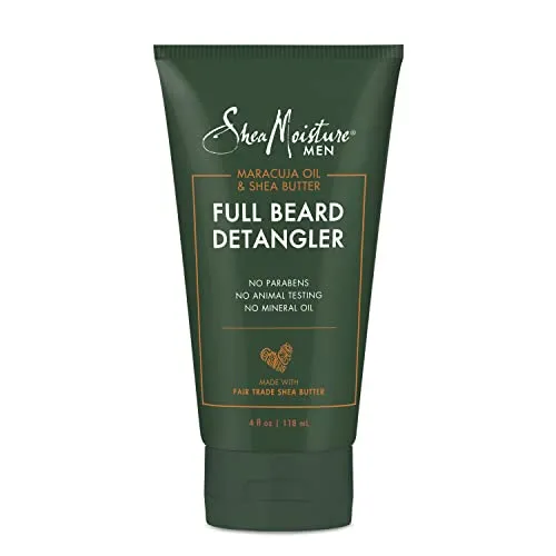 Shea Moisture Mens Full Beard Detangler, All Natural ingredients, Maracuja Oil & Shea Butter, Soften Hair & Ease Out Knots for a Scuff-Free Beard, 4 Ounce