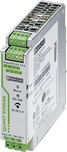 Phoenix Contact QUINT-PS/24DC/12DC/8 Hutschienen-Netzteil - Hutschienen-Netzteil für DC-Anwendungen, ideal zur Spannungsstabilisierung über längere Leitungswege mit einstellbarer Ausgangsspannung.