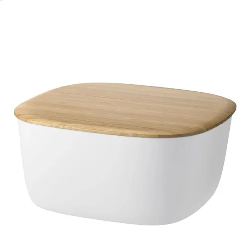 Stelton Brotkasten BOX-IT - PBT und Bambus, elegantes Design in Weiß für frisches Brot und Brötchen