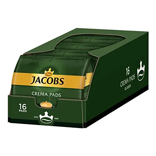 Jacobs Crema Classic, Kaffee Pads, 16 Stück, 5er Pack, 525 G, Mittlere Röstung
