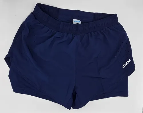 NEU LIXADA DAMEN 2-IN-1 LAUFSHORTS SCHNELLTROCKNEND ATMUNGSAKTIV SPORT GR. S