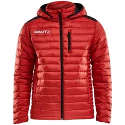 Craft Herren Steppjacke Isolate Jacket 1905983 - Funktionsjacke in Bright Red/Black, wind- und wasserabweisend, mit abnehmbarer Kapuze und verstellbarem Bund für optimalen Tragekomfort.