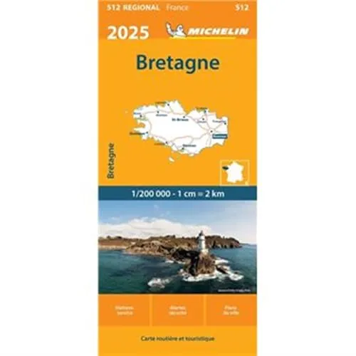 BRETAGNE 10512 2025: wegenkaart schaal 1:200.000 (Regionale kaarten Michelin)