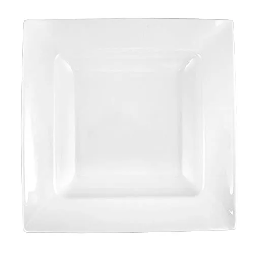 Dajar AMBITION Suppenteller Porto 22,5 x 22,5 cm Porzellanteller Essteller Tiefteller rechteckig weiß modern