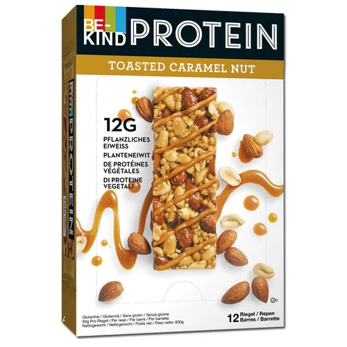 BE-KIND Protein-Riegel Caramel Nut - glutenfreier Snack mit 12g Protein - Proteinriegel mit knackigen Mandeln und Erdnüssen, ideal für unterwegs. Hoher Ballaststoffgehalt und ohne künstliche Zusätze - der perfekte gesunde Snack!