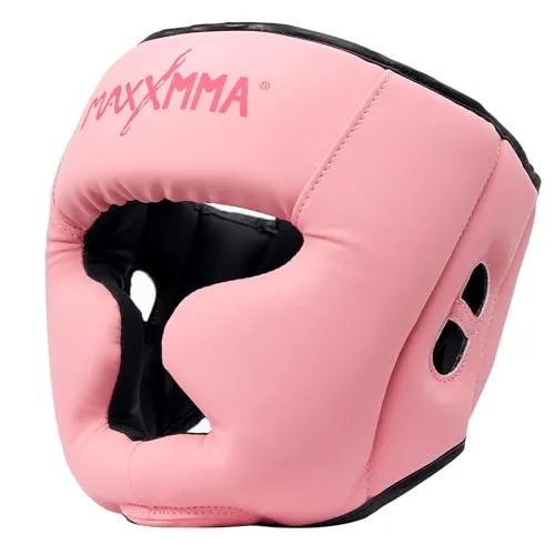 MaxxMMA Box-Kopfschutz, Verstellbarer Rundum-Schutzkopfschutz mit Stirnband, MMA-Training, Muay Thai, Sparring, Kampfsport, Karate (Rosa, M)