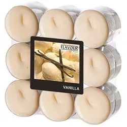 Flavour by GALA Duftlichte Vanilla creme – 180 Stück für B2B - Kerzen mit beruhigendem Vanille-Duft, ideal für Wiederverkäufer. 180 Stück im praktischen Displaykarton, Brenndauer ca. 4 Stunden – perfekt für eine stimmungsvolle Atmosphäre.