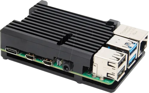 RPI CASE ALU07 - Gehäuse für Raspberry Pi 4, Alu, schwarz