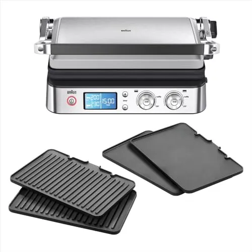 Braun CG9043 MultiGrill 9 - Elektrischer Grill mit Pressfunktion, 3 Kochpositionen und individuell einstellbaren Temperaturen für perfekte Grillresultate