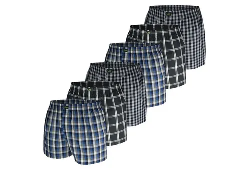 green panther Webboxer Basic (6er Set, 6-St., 6er Set) hautfreundlich und strapazierfähig, kariert im 6er Pack