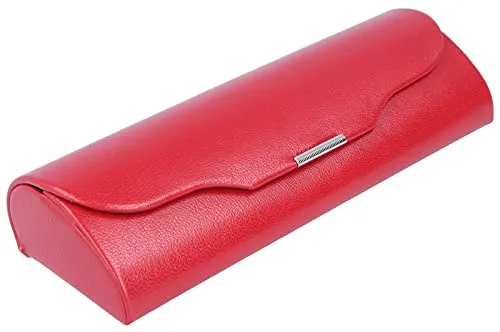 Paule & Knopf Angesagtes Brillenetui - Nice - aus echtem Leder mit Druckknopfverschluss in Rot Glattleder