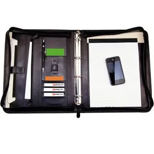 MONOLITH Konferenzmappe A4 - Schreibmappe in eleganter Lederoptik, ideal für professionelle Meetings und Veranstaltungen