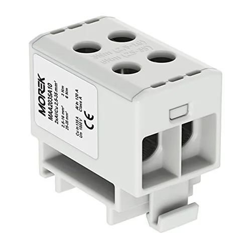 Verteilerblock f. Al/Cu geeignet 4x2,5-35mm2 grau 1pol. 1000V AC/DC Klemme isoliert OTL 35-2 MAA2035A10 Morek 4030