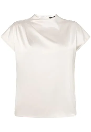 zero Damen Satin-Bluse mit Kragen 36, Eggnog von Zero