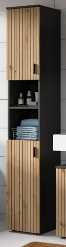 Inn.Furn Hochschrank Livia – 2-türiger Badschrank in Eiche Artisan - Moderner Hochschrank 