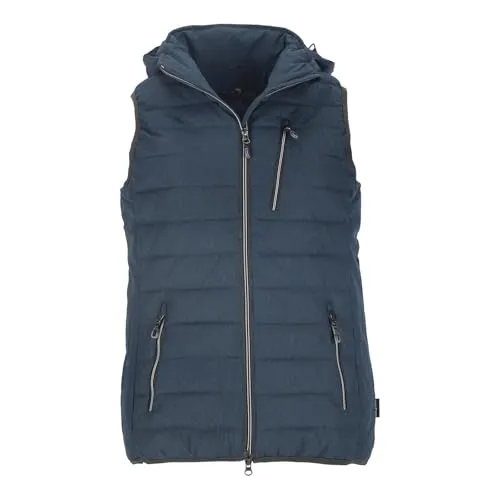 Blue Wave Damen Steppweste Nathalie mit abnehmbarer Kapuze - Gesteppte Weste in Melange-Optik in Blue Nights Größe 36