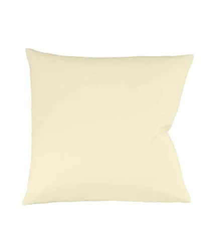 sleepling Satin Kissenbezug, Kissenhülle aus 100% seidig weicher Baumwolle, Bezug Zierkissen, Sofakissen, Kissen, 60 Grad, Ökotex 100, Made in EU, 40 x 40 cm, vanille