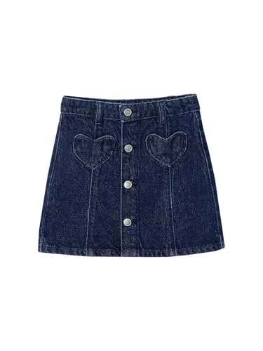 Vertbaudet Mädchen Jeansrock mit Knöpfen dunkelblau 158 von Vertbaudet