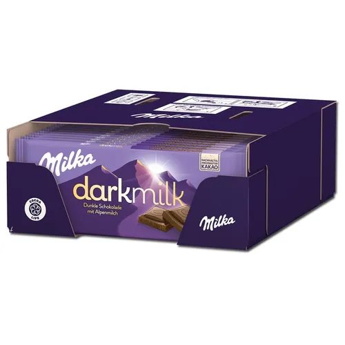  Milka Dark Milk Dunkle Alpenmilch Schokolade, 16 Tafeln je 85g 20,08€/1kg