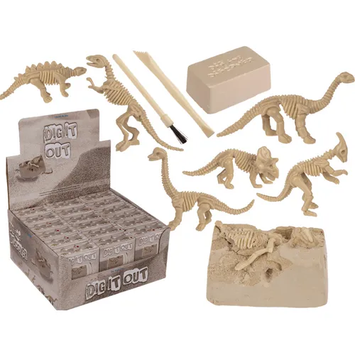Dinosaurier Skelett Ausgrabungsset mit Meißel und Pinsel (zufällige Variante)