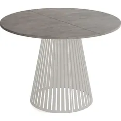 WFL Group Rund Esstisch Dunkelgrau 120 cm - Eleganter Rundtisch aus Holzwerkstoff mit Ausziehfunktion, ideal für 5-10 Personen. Pflegeleicht und stabil, perfekt für moderne Esszimmer.