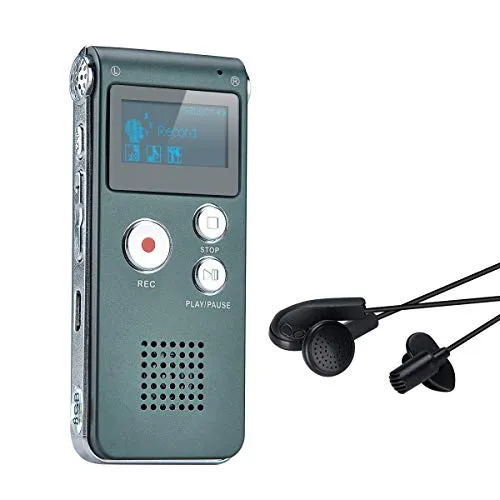 Digitales Diktiergerät,COVVY 8GB Audio Aufnahmegerät,Digitaler Voice Recorder mit Spracherkennung für Interview,Vorlesung,Unterricht,Meeting und Vorträge