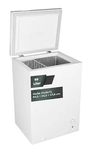 YUNA Gefriertruhe Froster 100 D - Kompakt und leise - Tiefkühler mit 99 l Nutzinhalt, 4****-Gefrierbereich und nur 40 dB(A) Geräuschpegel. Ideal für effiziente und platzsparende Lagerung von Tiefkühlkost.