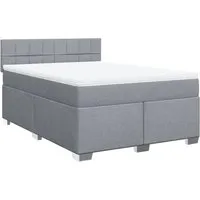 vidaXL Boxspringbett Hellgrau 160x200 cm mit Taschenfederkernmatratze - Hochwertiges Boxspringbett für erholsamen Schlaf! Mit atmungsaktiver Taschenfederkernmatratze und abnehmbarer Matratzenauflage für optimalen Komfort und einfache Pflege.