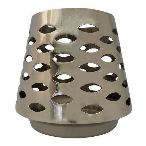 Fink Modernes Windlicht / Teelichthalter LUMA Edelstahl, H9cm & D10cm