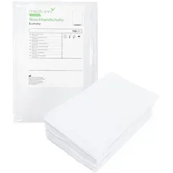 Medi-Inn Einmal-Waschhandschuhe Economy, 100er Pack - Waschhandschuhe aus flauschigem Vliesstoff, hygienisch und saugstark, ideal für Pflege und Babypflege, in praktischer Vakuumverpackung