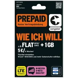 Handy-Prepaid- & -SIM-Karten von Congstar