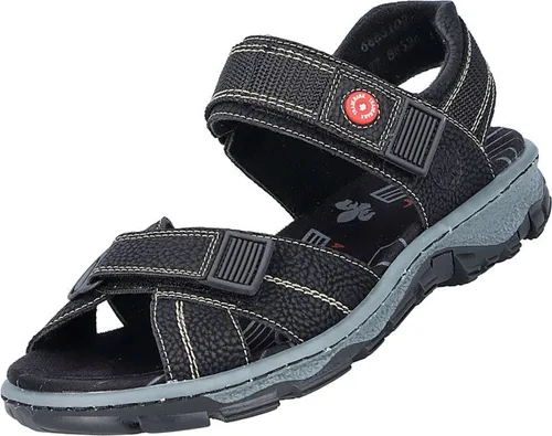 Rieker Damen Klassische Sandalen 68851 - Wanderschuhe: Bequeme, schwarze Sandalen mit Klettverschluss für perfekten Halt – ideal für sommerliche Ausflüge und Freizeitaktivitäten.