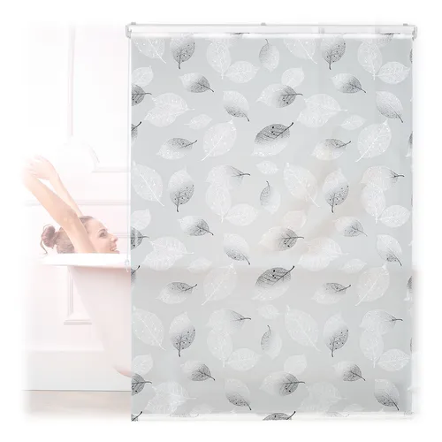 Duschrollo Badewannenrollo in schwarz von Relaxdays