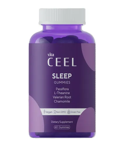 VİTA CEEL Sleep Vitamine – Kautabletten für entspannte Abendroutine, Vegane 60 Kapseln, 60 St., 240 g, Melatonin – sanfte Begleitung für die Abendroutine