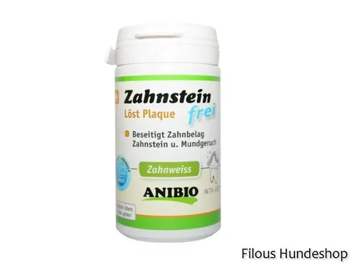 ANIBIO Zahnstein-frei 60 g - Tiergesundheit: Effektive Zahnreinigung und Pflege für gesunde Zähne und frischen Atem, löst Plaque und beugt Mundgeruch vor.