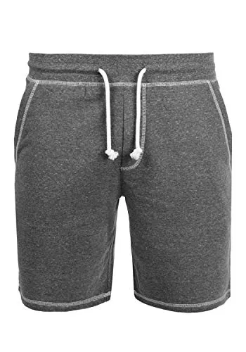 !Solid Toljan Herren Sweatshorts Kurze Hose Jogginghose Mit Melierung Und Kordel Regular Fit, Größe:L, Farbe:Dark Grey Melange (8288)