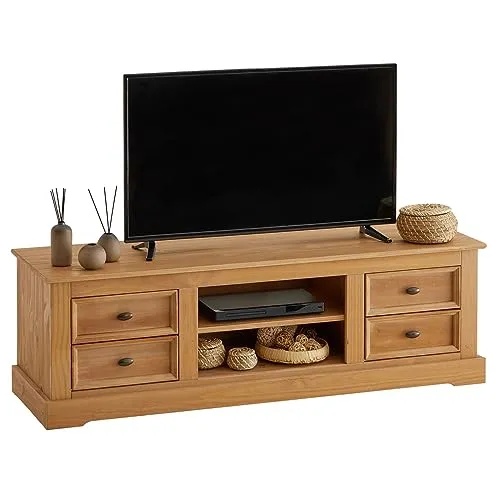 IDIMEX Lowboard KENT, rustikales TV Lowboard aus massivem Kiefernholz - TV-Halterungen: Das Lowboard KENT vereint rustikalen Charme mit praktischer Aufbewahrung für Ihre Entertainment-Geräte und ist aus nachhaltigem Kiefernholz gefertigt.