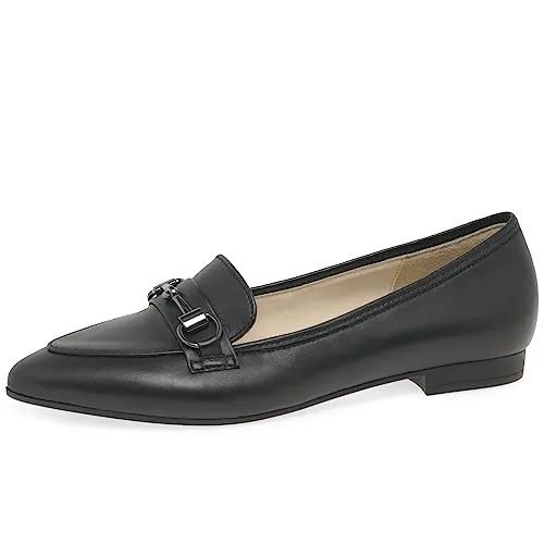 Gabor Damen Slipper - Elegante Mokassins in Schwarz - Slipper & Mokassins für Damen, aus hochwertigem Glattleder mit bequemer Blockabsatzhöhe von 2 cm, ideal für Business und Freizeit.