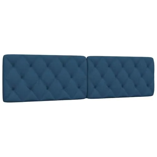 vidaXL Kopfteil-Kissen Blau 200 cm Stoff - Luftbetten: Stilvolles Kopfteil-Kissen mit weichem Polyesterbezug für höchsten Komfort und elegante Akzente in deinem Schlafzimmer.