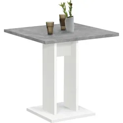 Säulen-Esstisch >BANDOL 1< in weiß-Beton LA in weiß von Preisbrecher