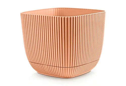 KONZEPT Blumentopf Blumentopf mit Untersetzer, Übertopf Kunststoff, 2IN1 – Der fest integrierte Untersetzer sammelt überschüssiges Wasser