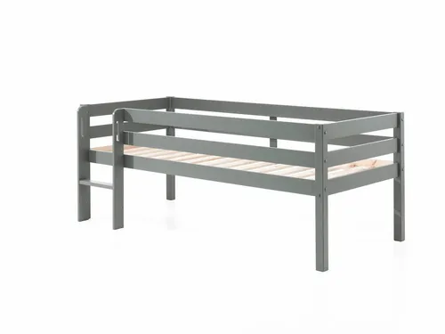 aufm Kessel Kinderbett Kojenbett Karolina 208x105x83 Kinderbett Einzelbett Massivholz Grau (inkl. Versand, Lieferung bis Verwendungsstelle), Liegefläche 90 x 200, niedrige Höhe, ideal für Dachschrägen 58