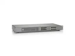 LevelOne Switch 16x GE GEP-1621W250 - 16-Port Gigabit Ethernet Switch, ideal für leistungsstarke Netzwerkinfrastrukturen mit energieeffizienter Technologie und umfassender Unterstützung für verschiedene Standards.