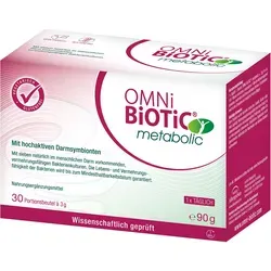 Omni Biotic Metabolic Probiotikum 90 G - Nahrungsergänzungsmittel für eine gesunde Verdauung, enthält 30 praktische Sachets mit probiotischen Bakterienstämmen für das tägliche Wohlbefinden.