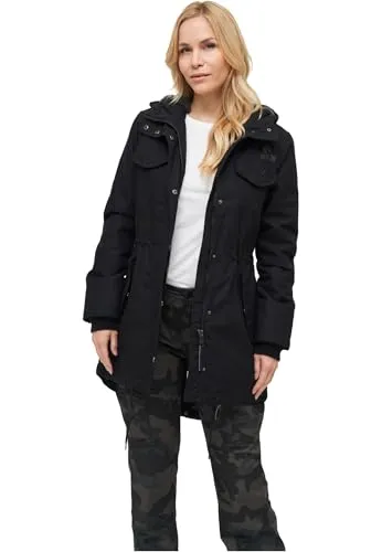 Brandit Women Marsh Lake Parka - Stylish und Funktional in Schwarz, Größe XL - Funktionsjacken mit gestepptem Innenfutter, kuscheligem Teddyfell und zahlreichen Taschen für optimalen Komfort und Stil.